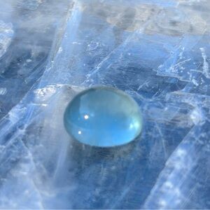 Natural Aquamarine Oval Cabochon Loose Gemstone Flawless Untreated From Brazil